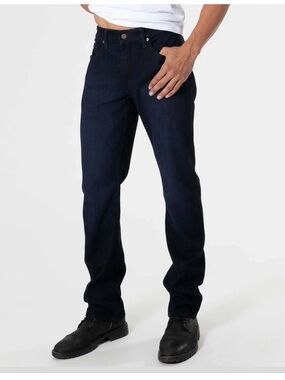 Men's Black Straight High Stretch Jeans - True Classic